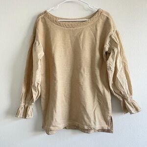 Anthropologie Pilcro Beige Boatneck Tunic Top, Size S